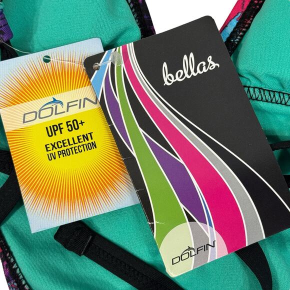 Dolfin Bellas Small Mystik Monokini Swimsuit UPF 50 Padded Criss Cross Tie Strap - Picture 8 of 9